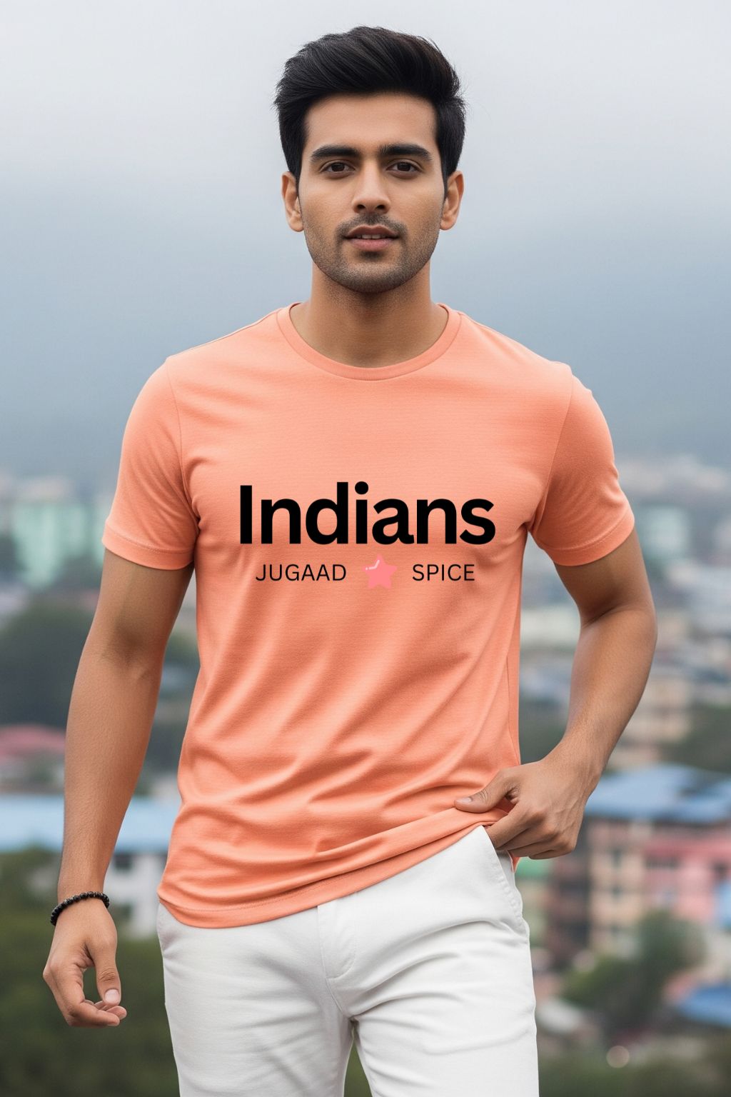100% Indian Label Men’s T-shirt | Funny Desi Graphic Tee