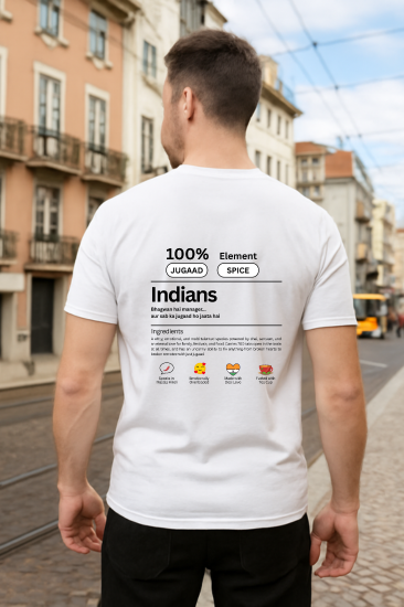 100% Indian Label Men’s T-shirt | Funny Desi Graphic Tee