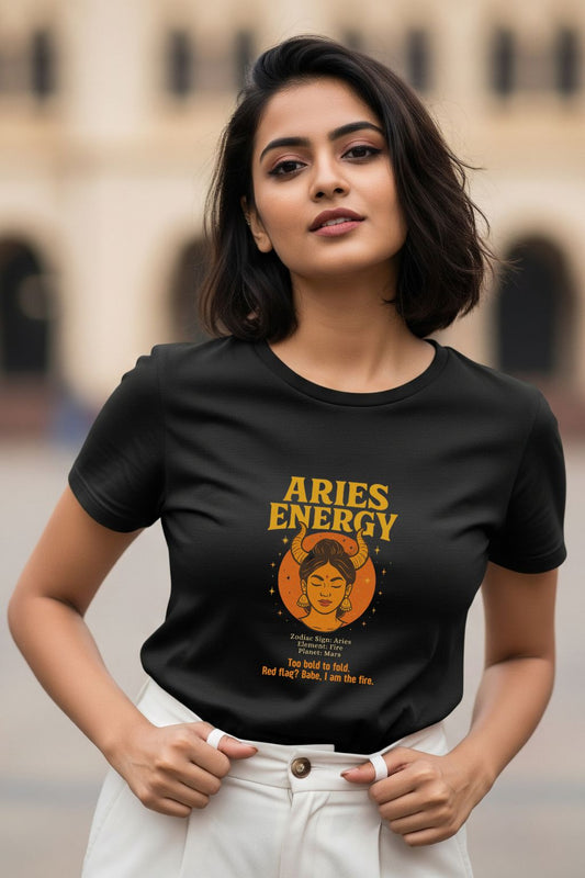 Aries Energy T-Shirt – Bold Zodiac Print | Trendy Astrology Apparel
