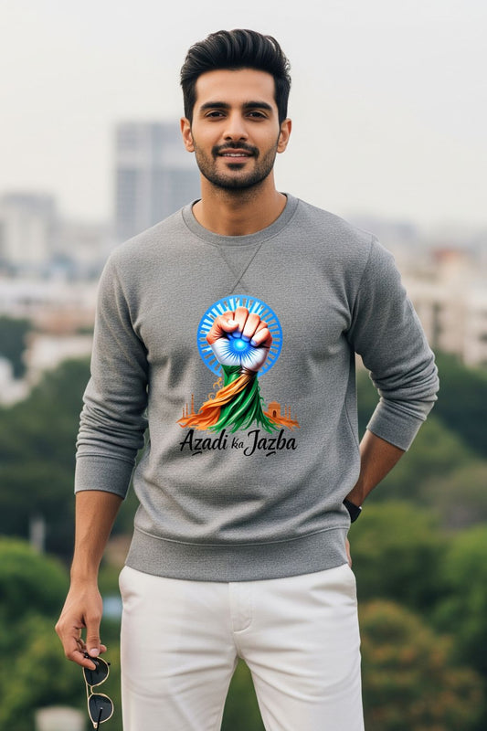 Azadi Ka Jazba Men’s Sweatshirt | Patriotic Festival Streetwear