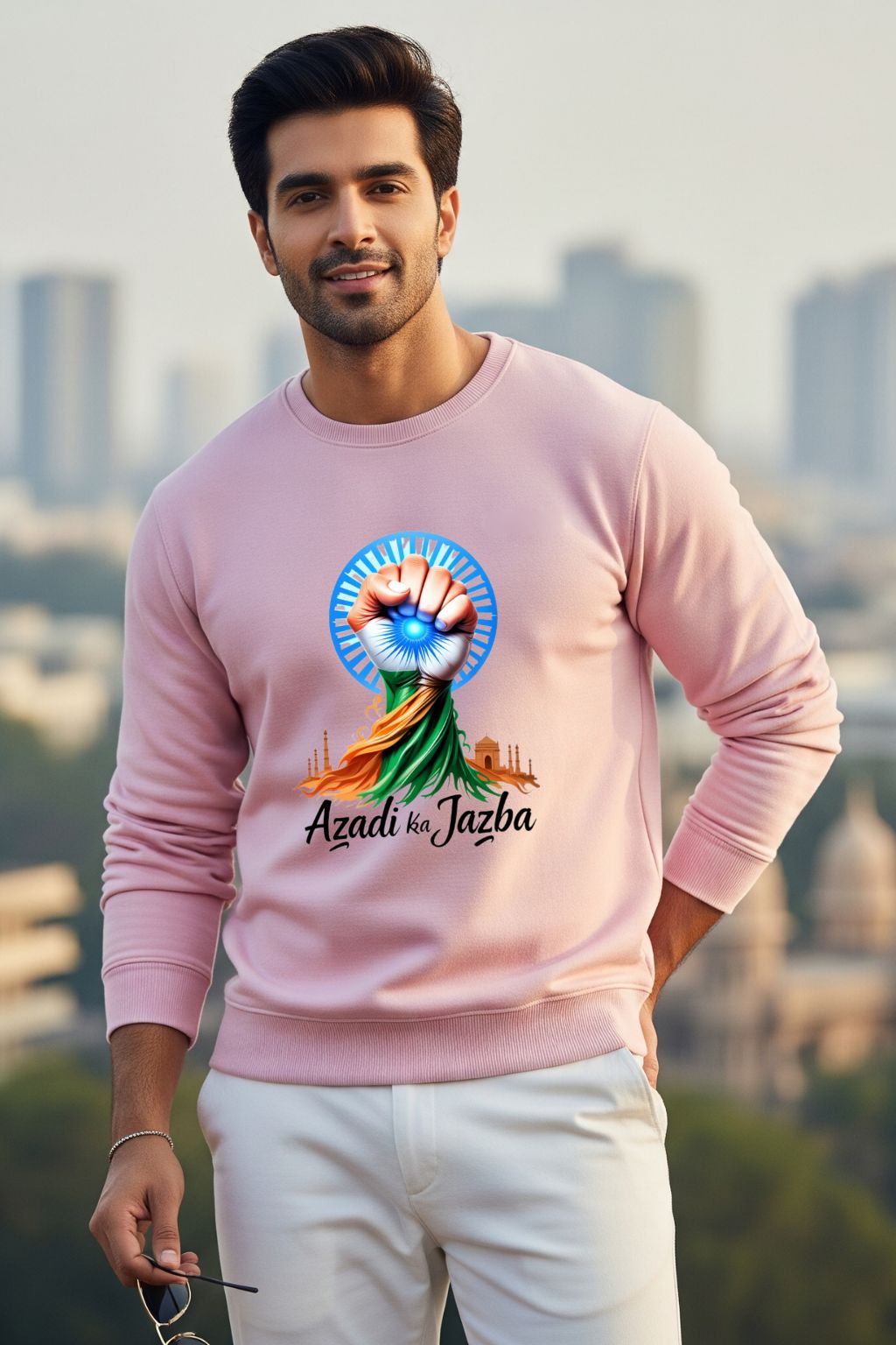 Azadi Ka Jazba Men’s Sweatshirt | Patriotic Festival Streetwear