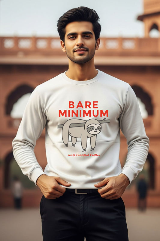 Bare Minimum Men’s Sweatshirt | Quirky Minimalist Graphic Apparel