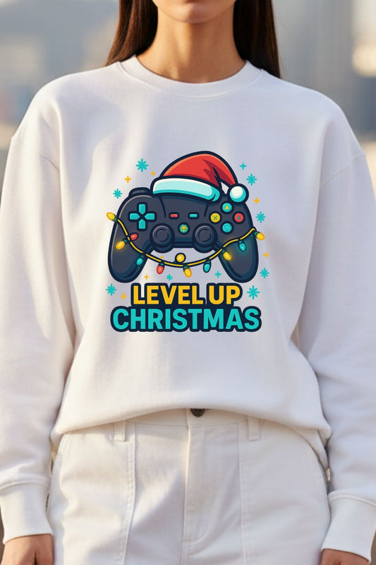 Level_Up_Christmas_White_Oversized_Sweatshirt