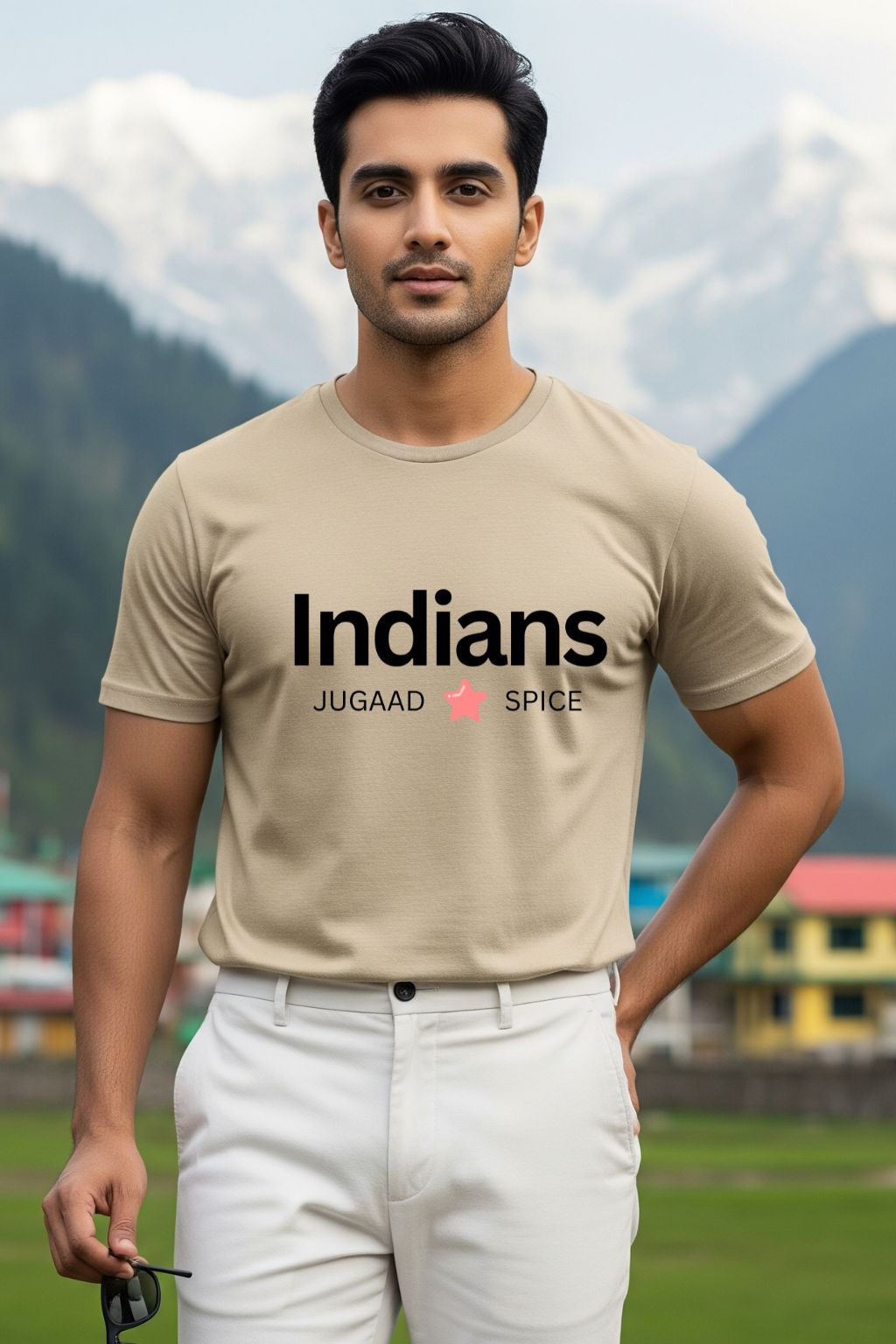 100% Indian Label Men’s T-shirt | Funny Desi Graphic Tee