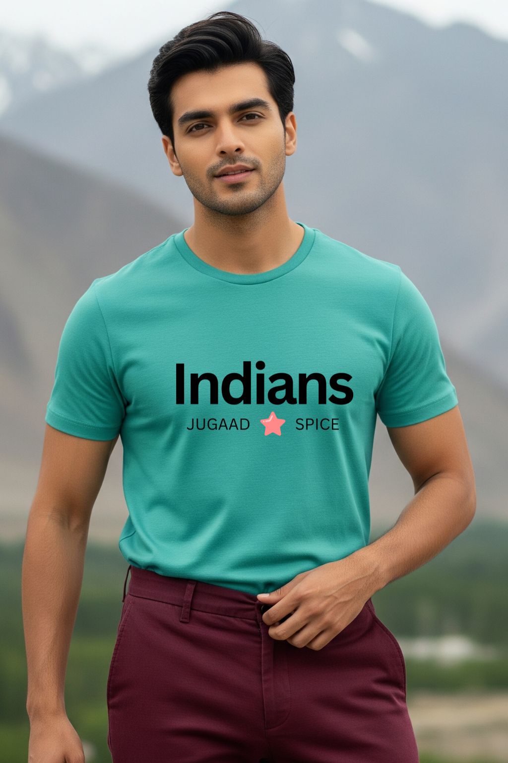 100% Indian Label Men’s T-shirt | Funny Desi Graphic Tee