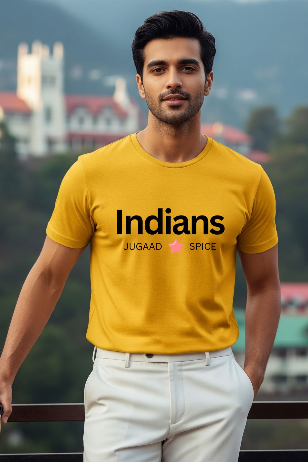 100% Indian Label Men’s T-shirt | Funny Desi Graphic Tee