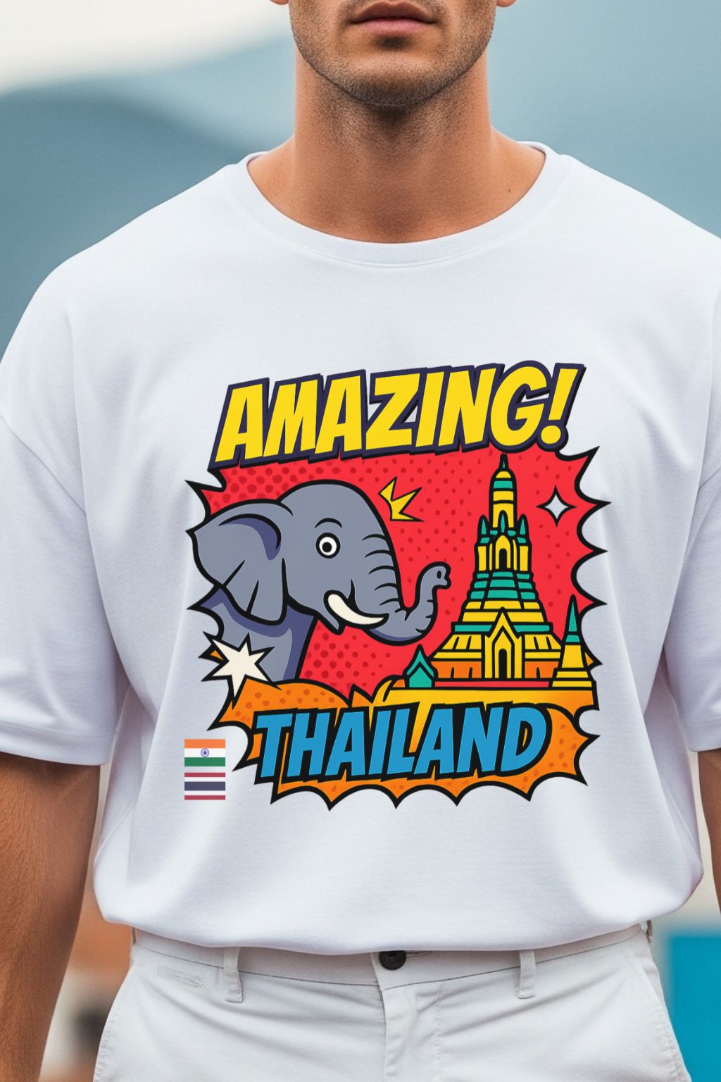 Amazing_Thailand_Pop_Art_White_Overszied_T-shirt_-_close_up