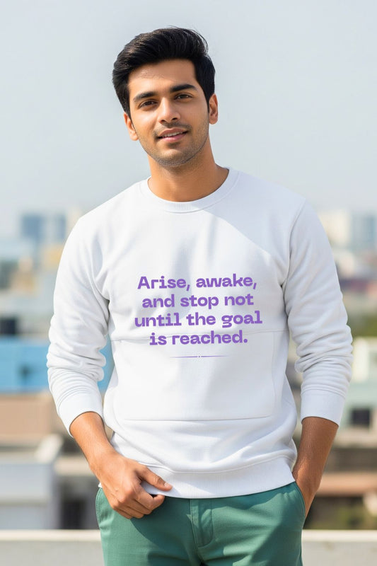Arise Awake Goal Sweatshirt for Men | Motivational Quote