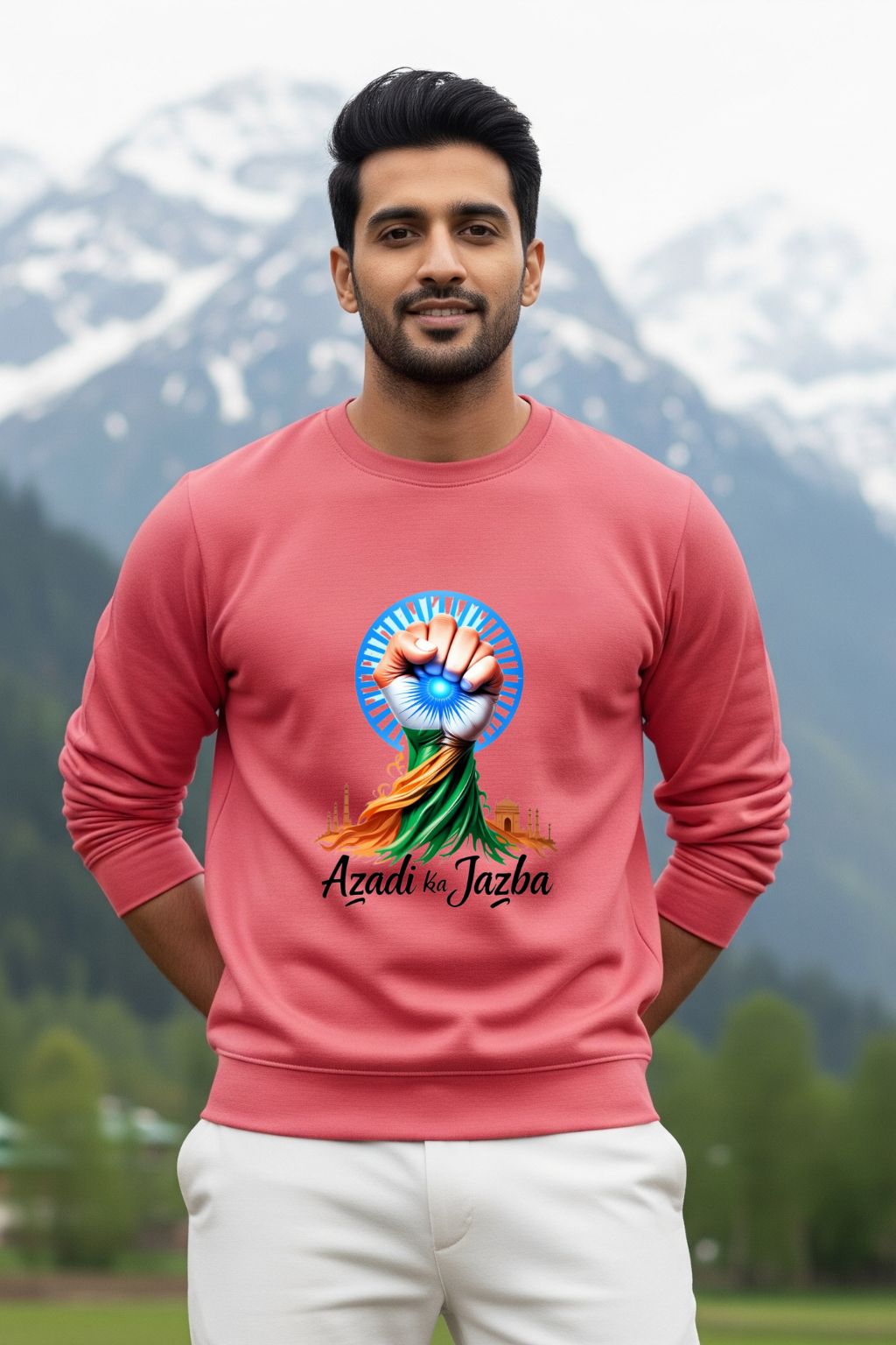 Azadi Ka Jazba Men’s Sweatshirt | Patriotic Festival Streetwear