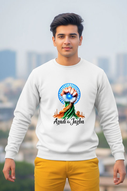Azadi Ka Jazba Men’s Sweatshirt | Patriotic Festival Streetwear