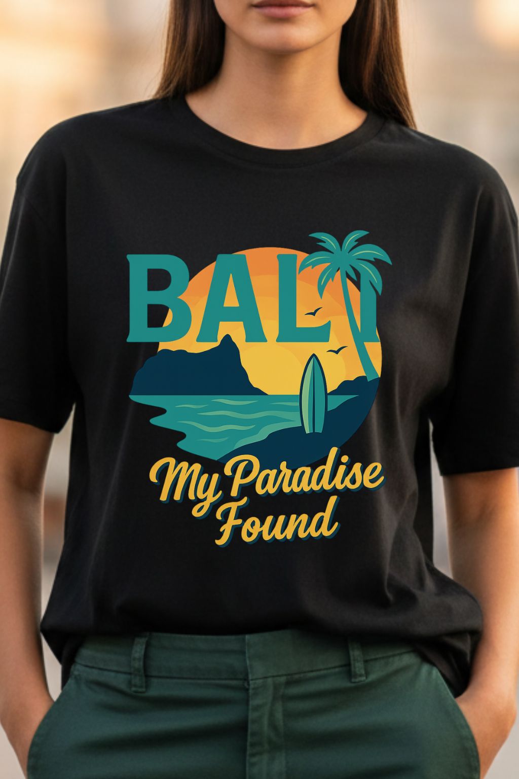 Bali_My_Paradise_Found_Black_Oversized_T-shirt-close_up