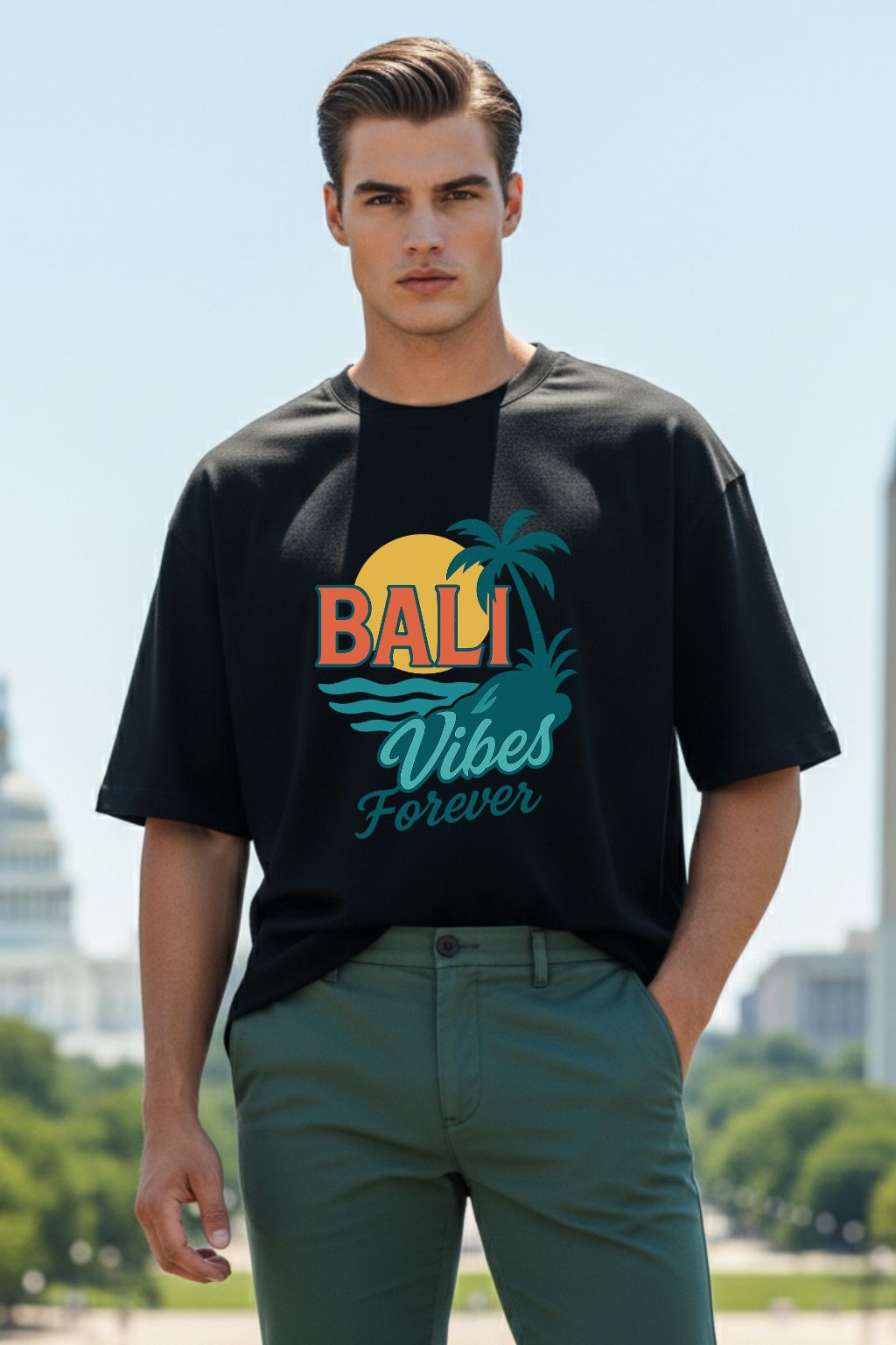 Bali_Vibes_Forever_Black_Oversized_T-shirt
