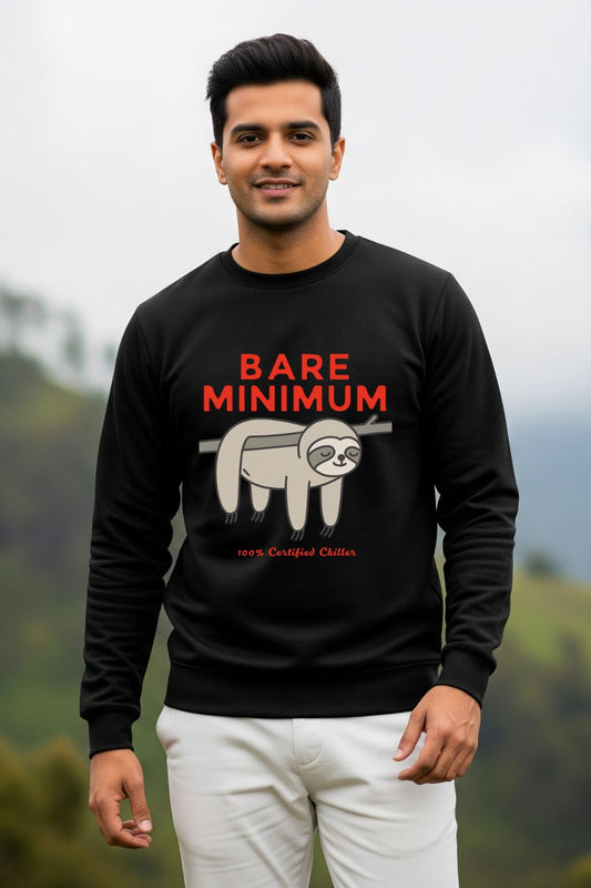 Bare Minimum Men’s Sweatshirt | Quirky Minimalist Graphic Apparel
