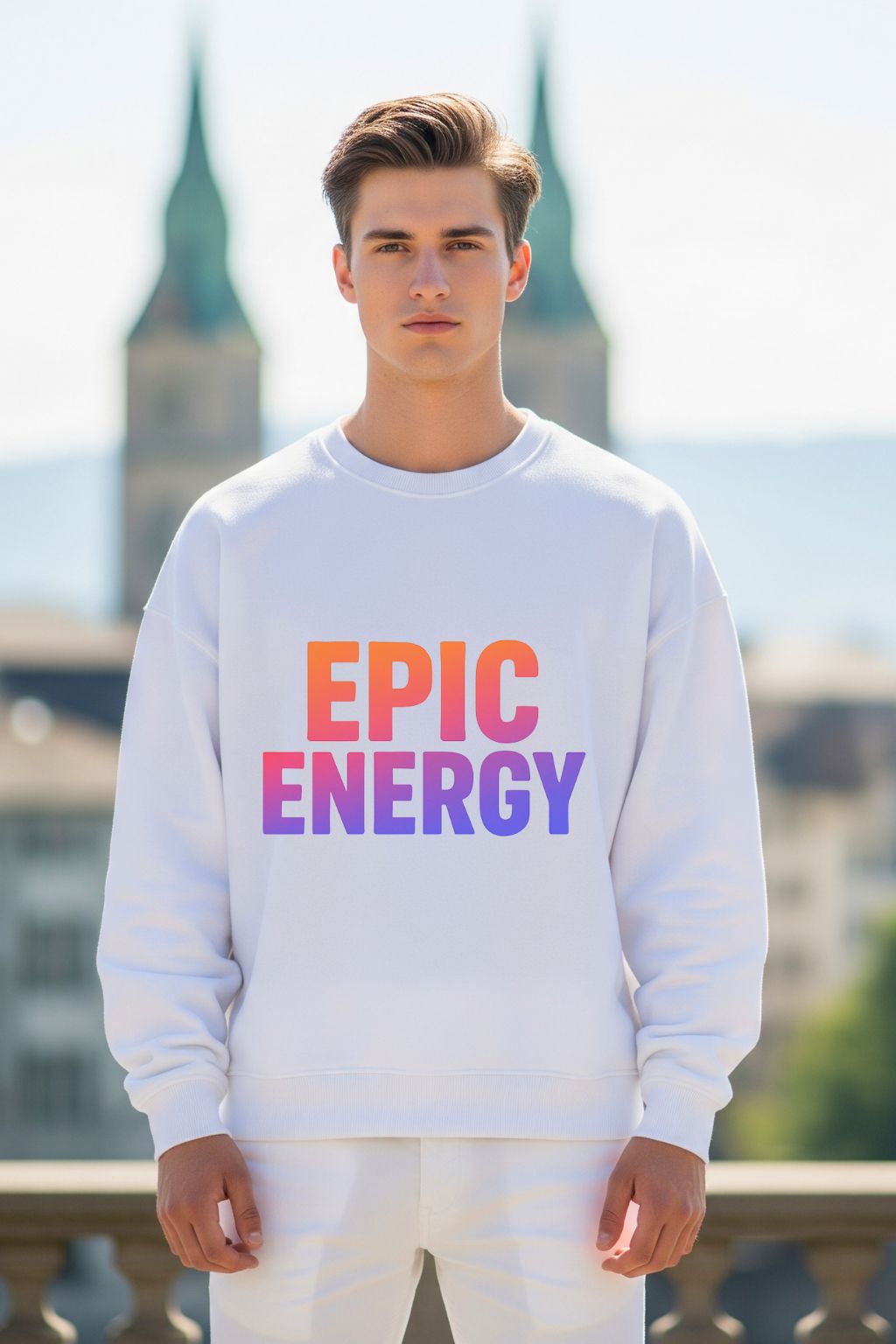 Do_Epic_Energy_White_Oversized_Sweatshirt-front