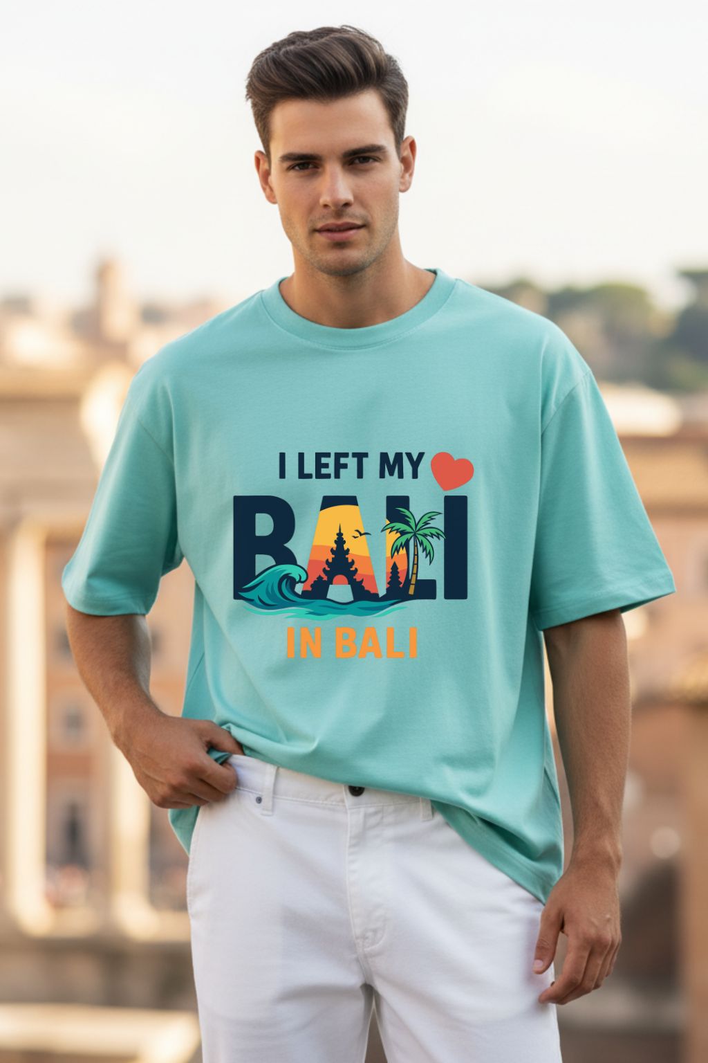 I_Left_My_Heart_Bali_Mint_Oversized_T-shirt