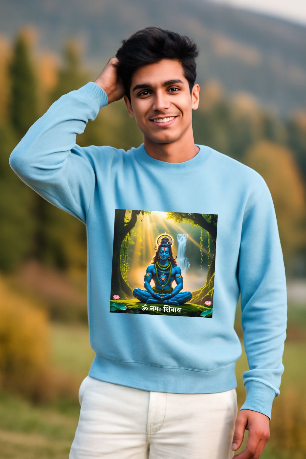 Peaceful Mind Divine Energy Sweatshirt for Men | Lord Shiva Meditation
